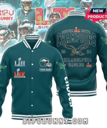Super Bowl LIX Champions Eagles Custom Baseball Jersey