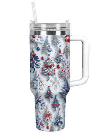 Sweet Christmas Trees Custom Stanley Quencher 40oz Stainless Steel Tumbler With Handle