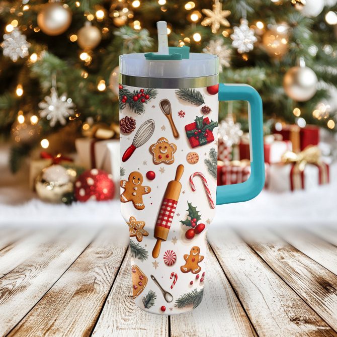 Sweet Treats Christmas Custom Stanley Quencher 40oz Stainless Steel Tumbler With Handle - Image 2