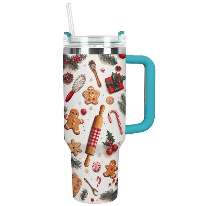 Sweet Treats Christmas Custom Stanley Quencher 40oz Stainless Steel Tumbler With Handle