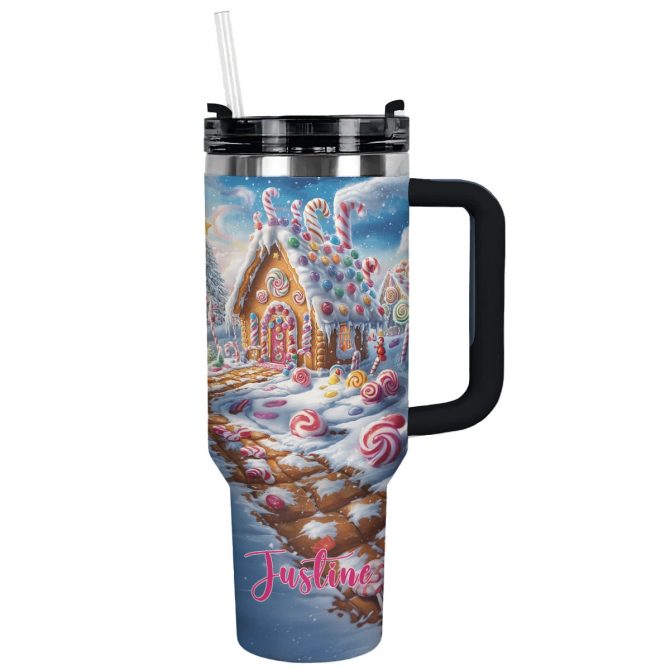 Sweet Wonderland Christmas Custom Stanley Quencher 40oz Stainless Steel Tumbler With Handle - Image 2