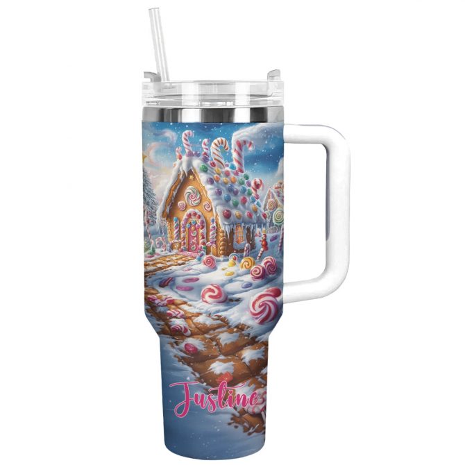 Sweet Wonderland Christmas Custom Stanley Quencher 40oz Stainless Steel Tumbler With Handle - Image 3