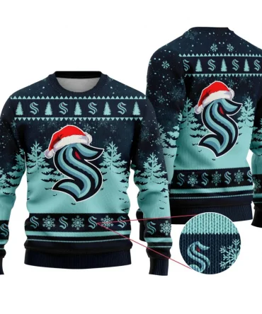 NHL Seattle Kraken Personalized Name Christmas Design Ugly Sweater ST2301