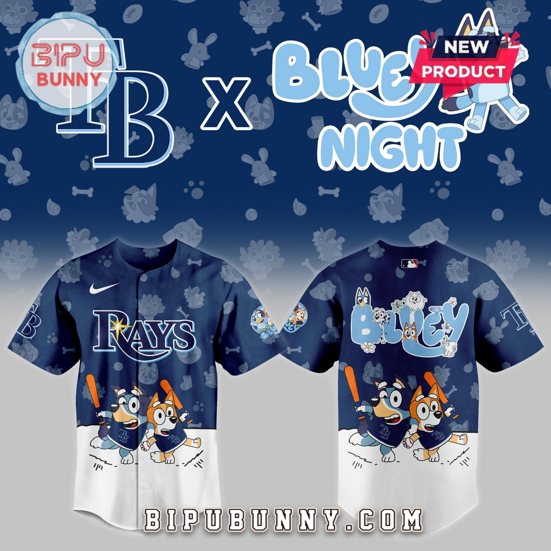 2025 Tampa Bay Rays Bluey Night Baseball Jersey Limited Edition - Image 2
