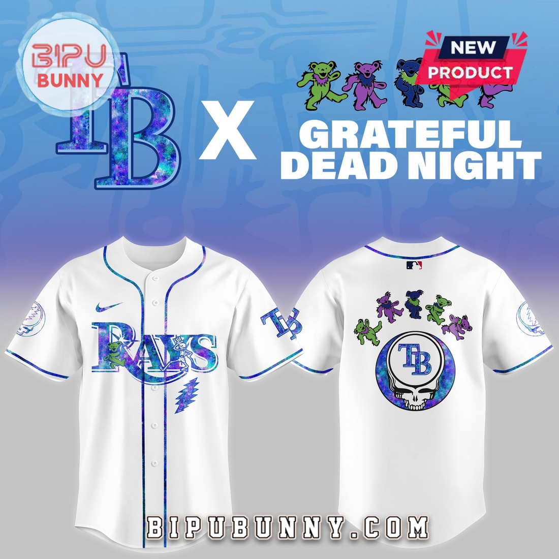 Tampa Bay Rays 2025 Grateful Dead Night Baseball Jersey