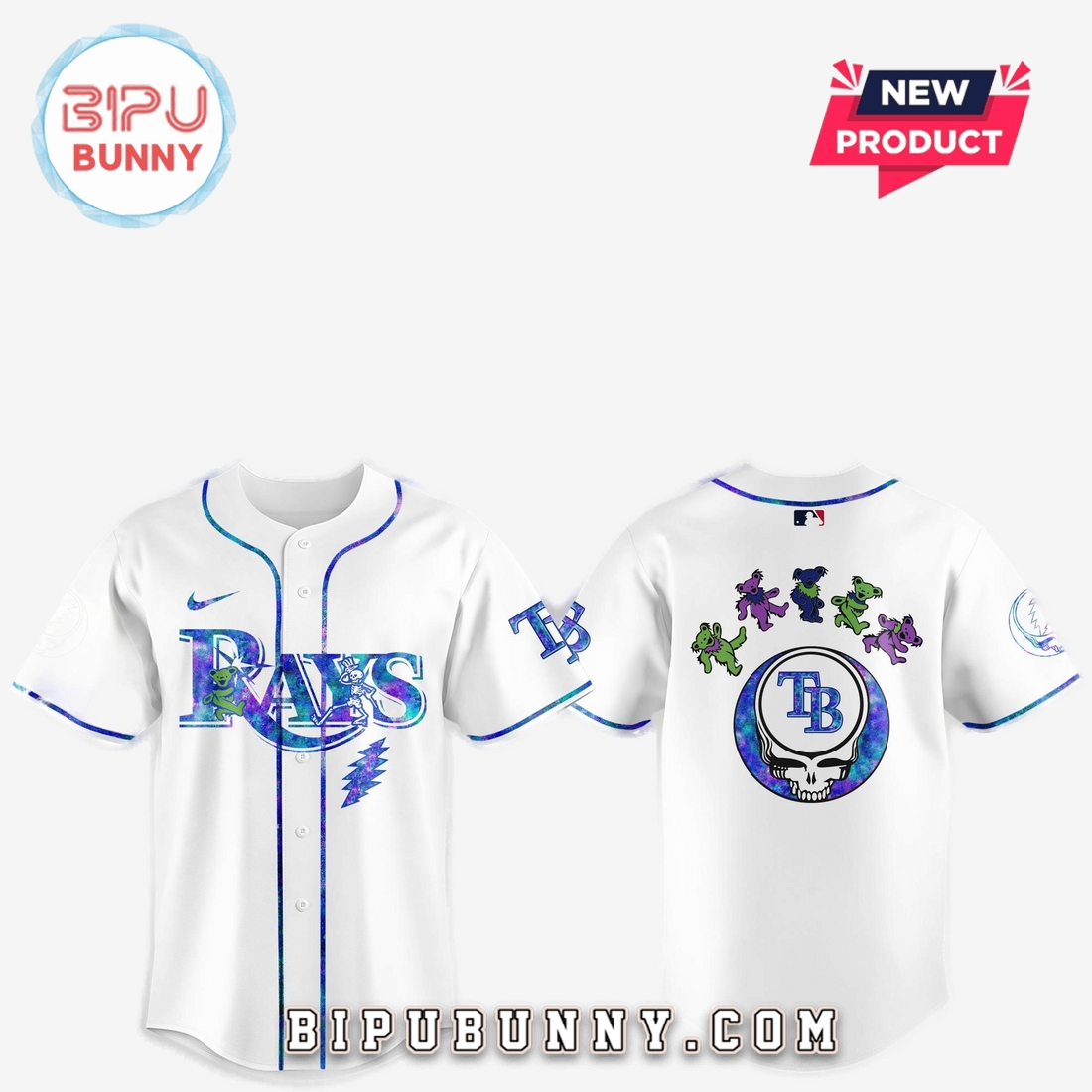 Tampa Bay Rays 2025 Grateful Dead Night Baseball Jersey - Image 2