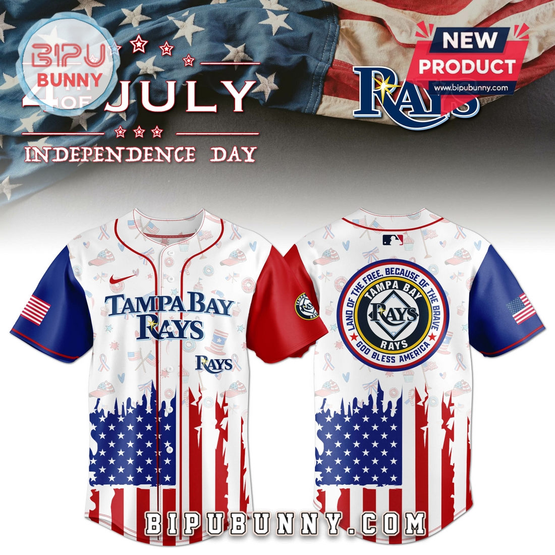 Tampa Bay Rays Independence Day Baseball Jersey 2025