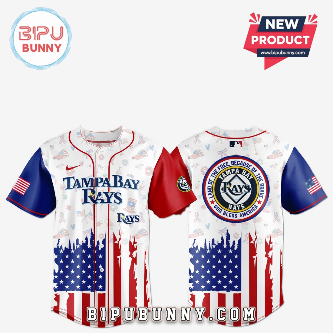 Tampa Bay Rays Independence Day Baseball Jersey 2025 - Image 2