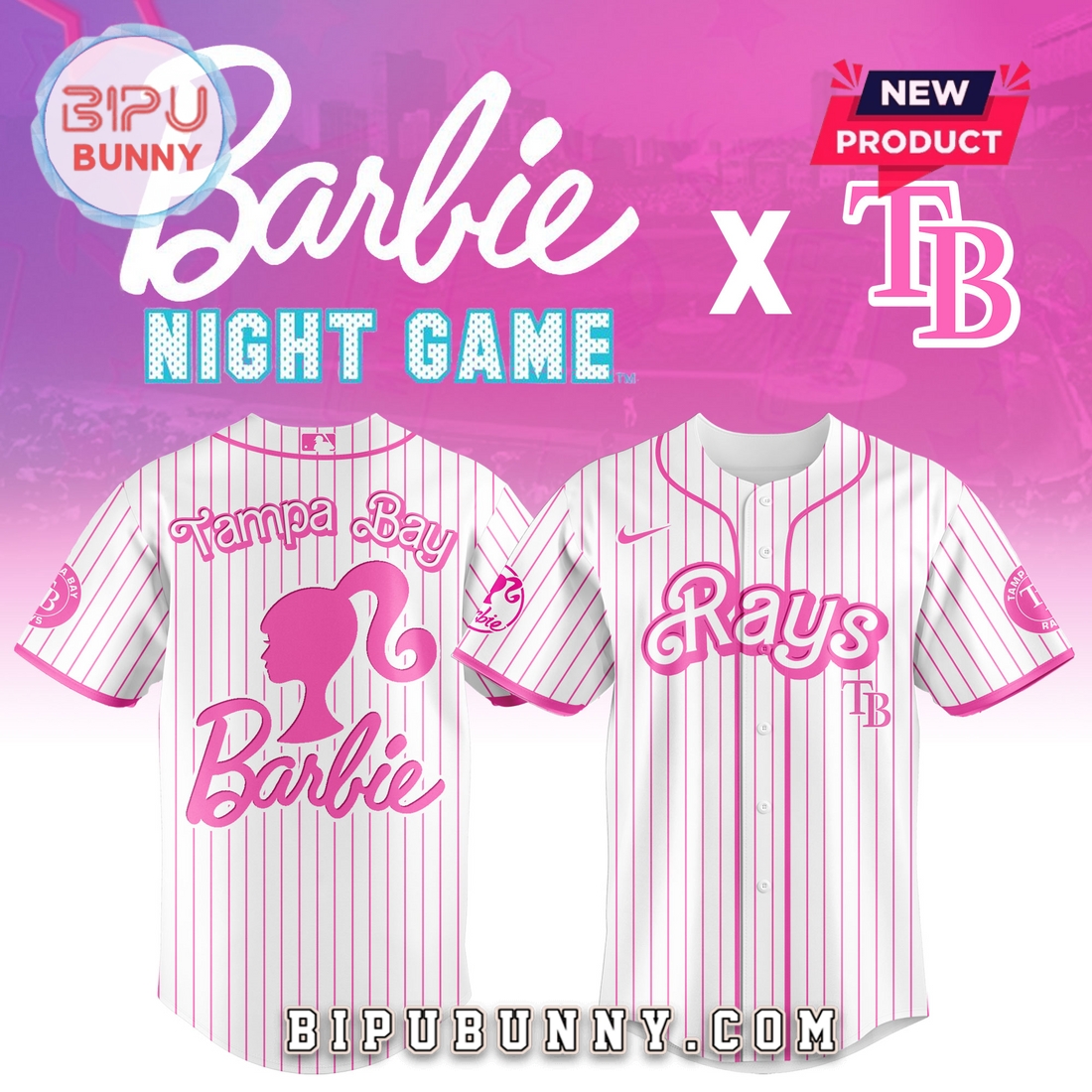 Tampa Bay Rays MLB x Barbie Night Game Baseball Jersey
