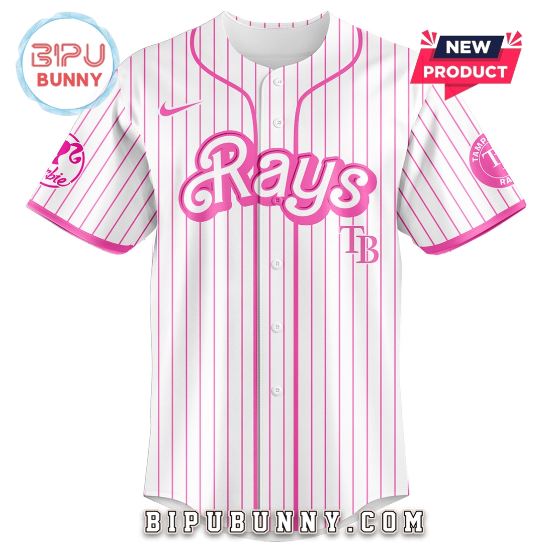Tampa Bay Rays MLB x Barbie Night Game Baseball Jersey - Image 2