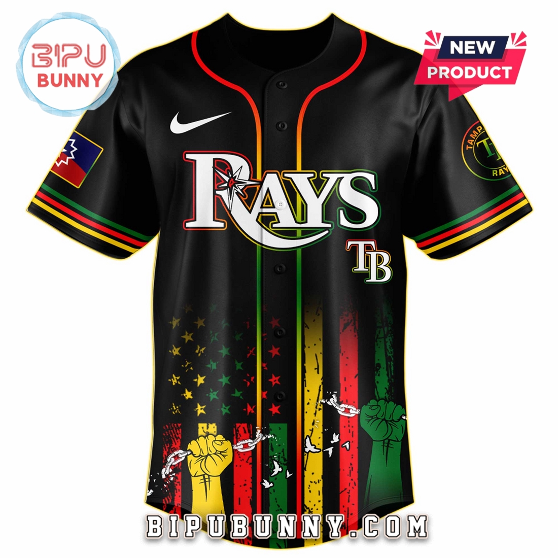 Tampa Bay Rays MLB x Juneteenth Day 2025 Baseball Jersey - Image 2