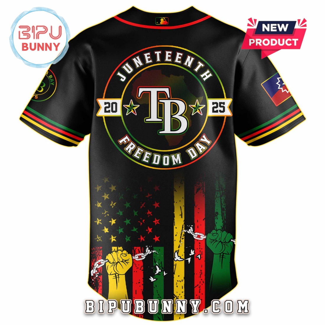 Tampa Bay Rays MLB x Juneteenth Day 2025 Baseball Jersey - Image 3