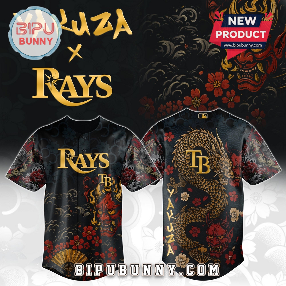 Tampa Bay Rays MLB x Yakuza Bloodline Baseball Jersey