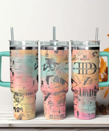 Taylor Swift Music Custom Stanley Quencher 40oz Stainless Steel Tumbler With Handle