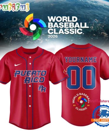 Team Puerto Rico 2026 World Baseball Classic Baseball Red Jersey Shirt