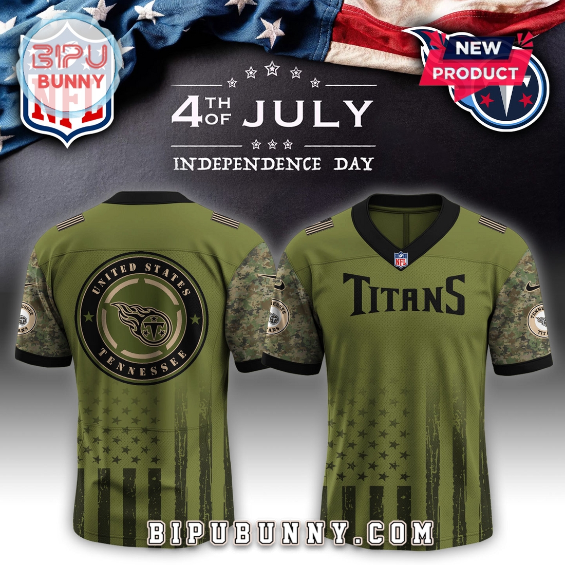 Tennessee Titans NFL x Independence Day Baseball Jersey