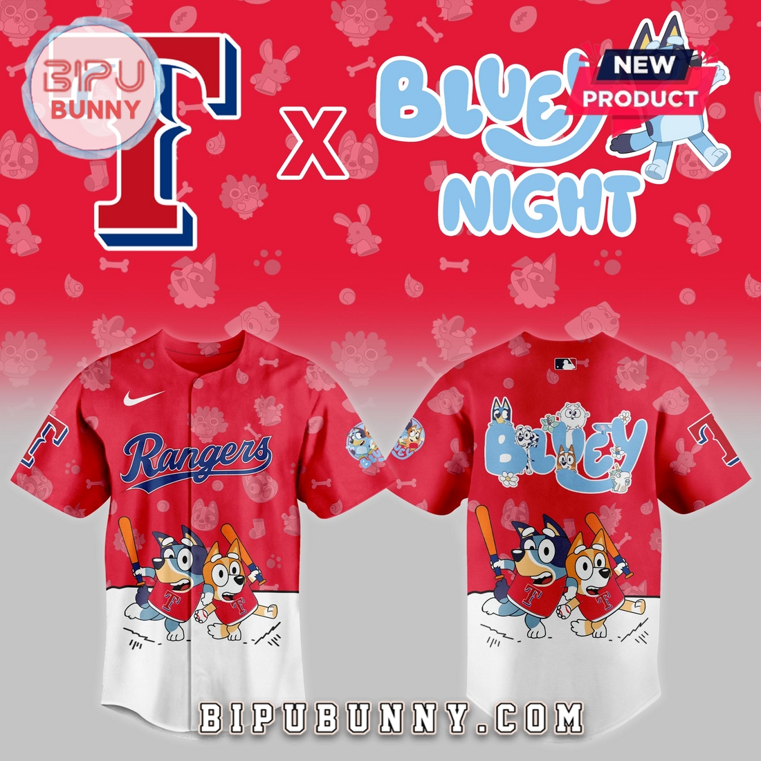 Texas Rangers 2025 Bluey Night Baseball Jersey - Image 2