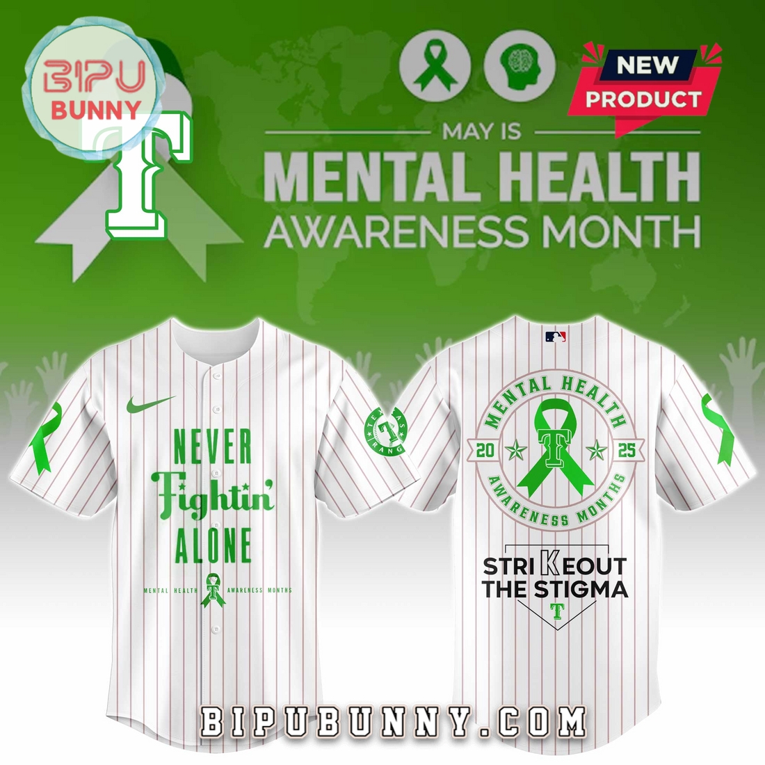 Texas Rangers MLB Mental Health Awareness Baseball Jersey