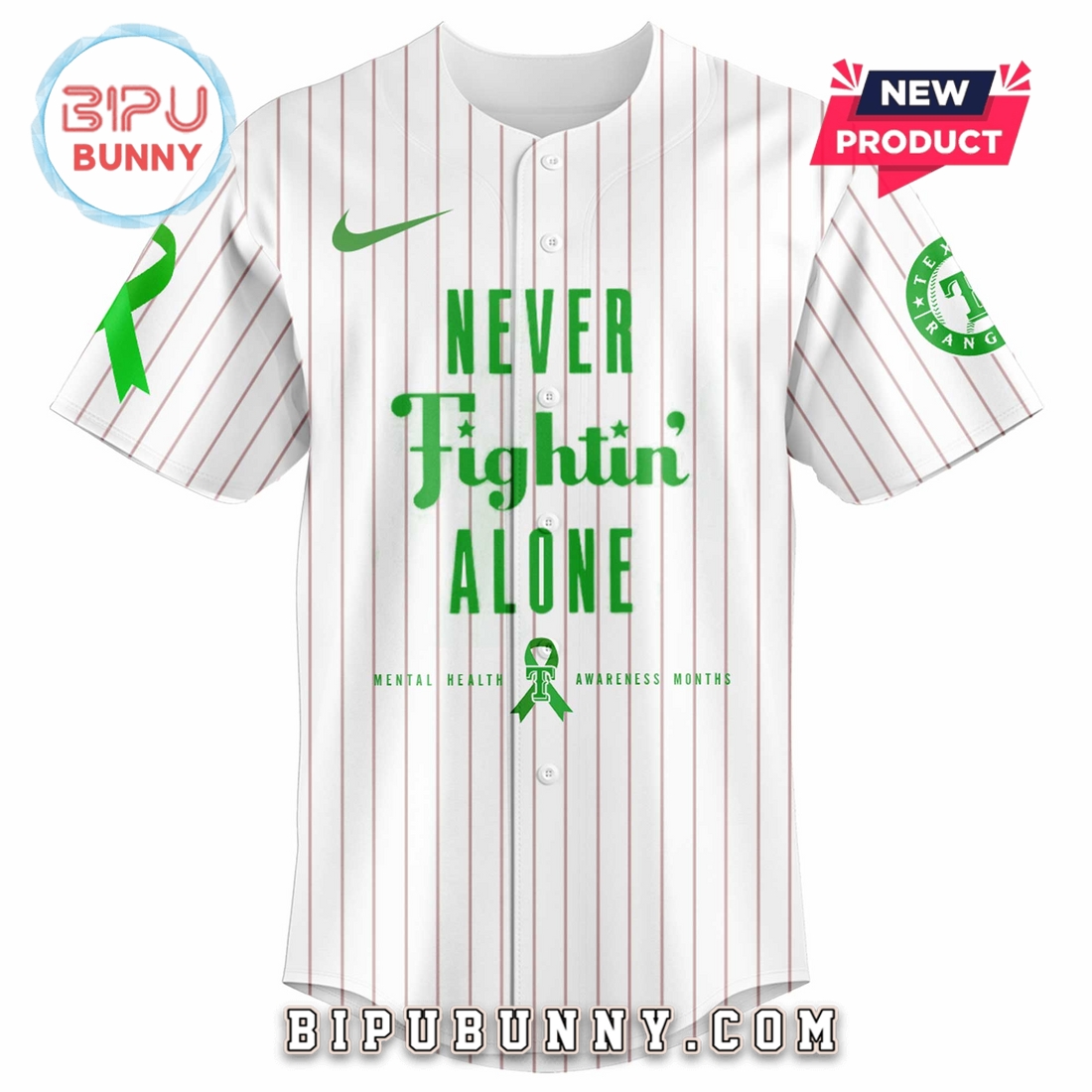 Texas Rangers MLB Mental Health Awareness Baseball Jersey - Image 2