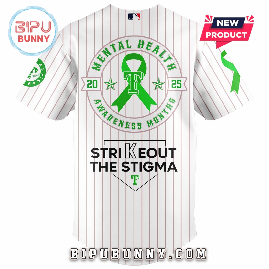 Texas Rangers MLB Mental Health Awareness Baseball Jersey - Image 3