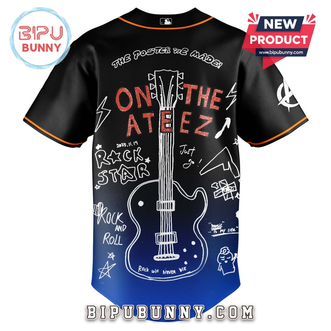 Texas Rangers MLB x ATEEZ 2025 World Tour Baseball Jersey - Image 3