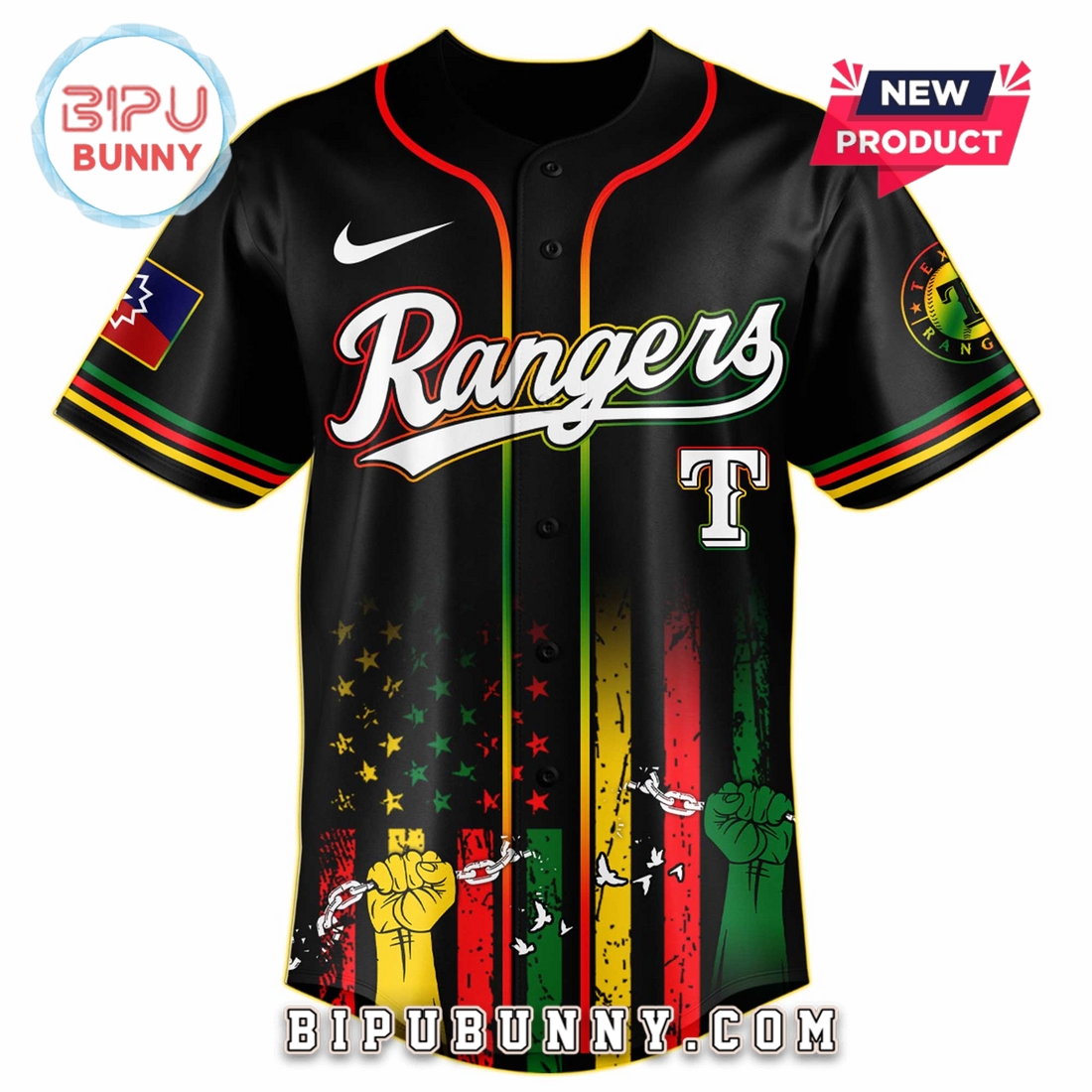Texas Rangers MLB x Juneteenth Day 2025 Baseball Jersey - Image 2