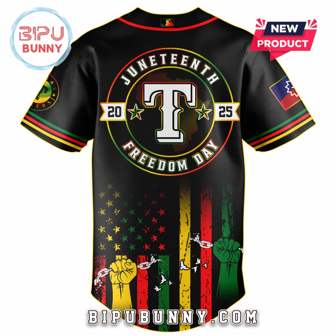 Texas Rangers MLB x Juneteenth Day 2025 Baseball Jersey - Image 3