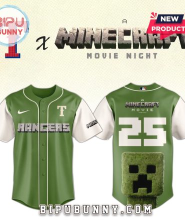 Texas Rangers MLB x Minecraft Movie Night Baseball Jersey