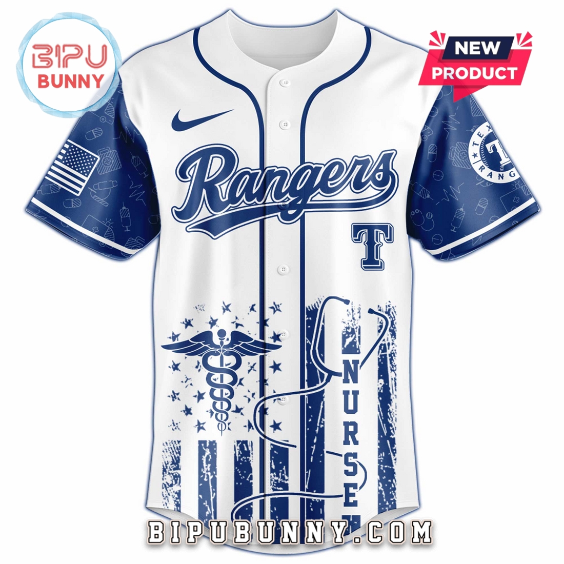 Texas Rangers x Nurses Night 2025 Baseball Jersey - Image 2