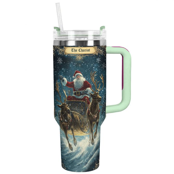 The Chariot Christmas Custom Stanley Quencher 40oz Stainless Steel Tumbler With Handle