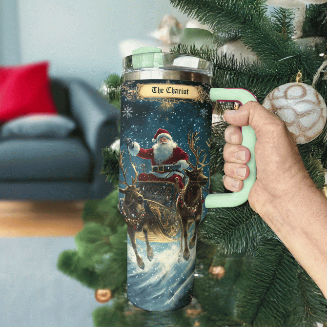 The Chariot Christmas Custom Stanley Quencher 40oz Stainless Steel Tumbler With Handle - Image 3