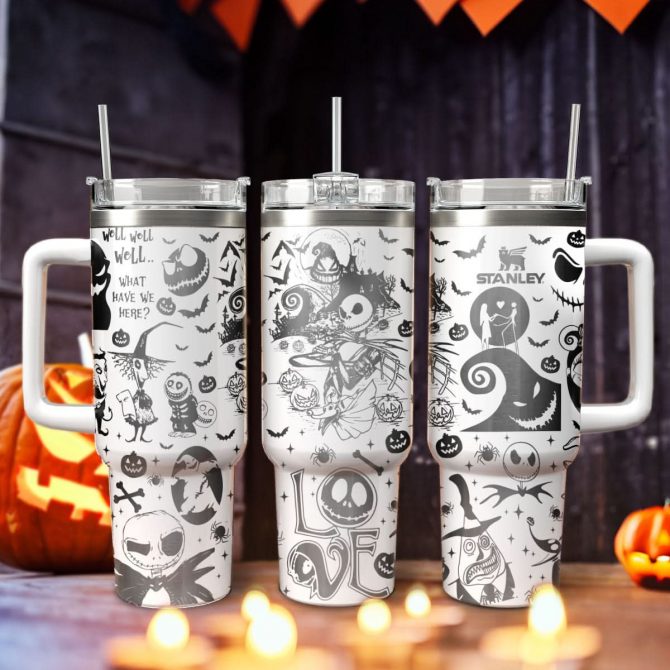 The Nightmare Before Christmas Movies Custom Stanley Quencher 40oz Stainless Steel Tumbler With Handle