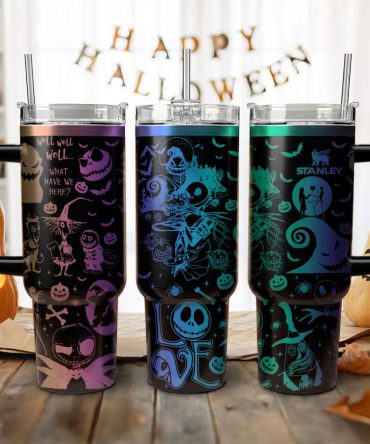 The Nightmare Before Christmas Movies Custom Stanley Quencher 40oz Stainless Steel Tumbler With Handle