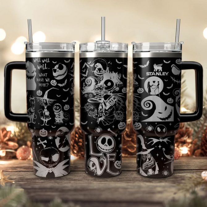 The Nightmare Before Christmas Movies Custom Stanley Quencher 40oz Stainless Steel Tumbler With Handle