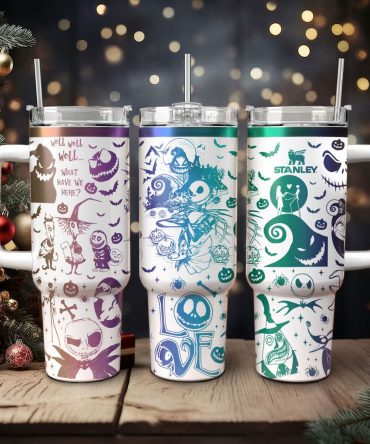 The Nightmare Before Christmas Movies Custom Stanley Quencher 40oz Stainless Steel Tumbler With Handle