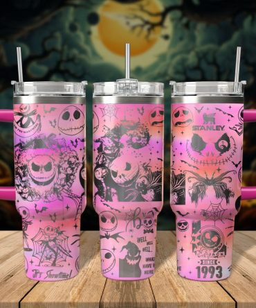 The Nightmare Before Christmas Movies Custom Stanley Quencher 40oz Stainless Steel Tumbler With Handle