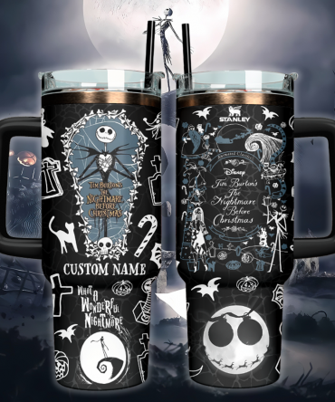 The Nightmare Before Christmas x Halloween Custom Stanley Cup 40 oz 30 oz Tumbler With Handle