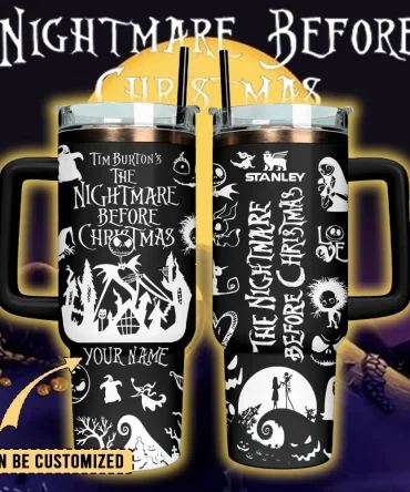 The Nightmare Before Christmas x Halloween Custom Stanley Cup 40 oz 30 oz Tumbler With Handle