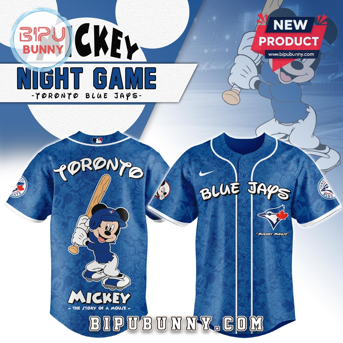 Toronto Blue Jays MLB x Mickey Night Game Baseball Jersey