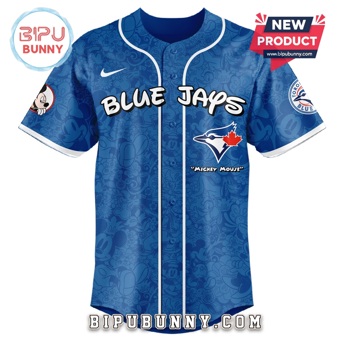 Toronto Blue Jays MLB x Mickey Night Game Baseball Jersey - Image 2