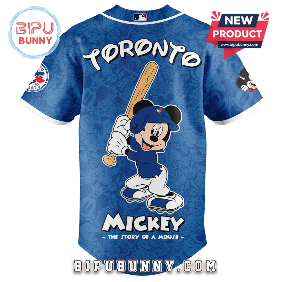 Toronto Blue Jays MLB x Mickey Night Game Baseball Jersey - Image 3