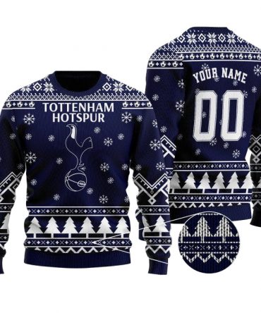 Tottenham Hotspur Custom Name Ugly Christmas Wool Sweater