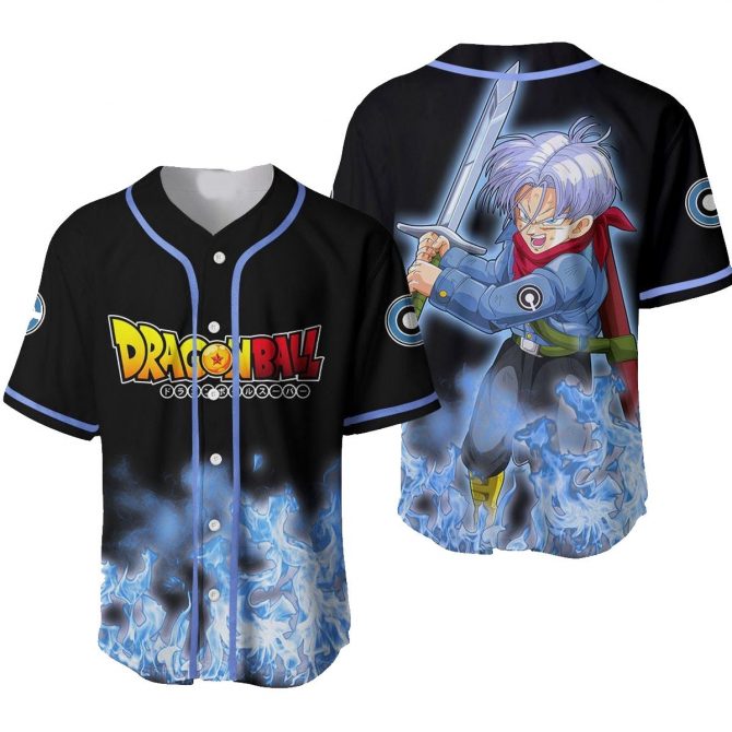 Dragon Ball Anime Baseball Jersey - Trunks Design - Unisex Cosplay Shirt - Fan Gift
