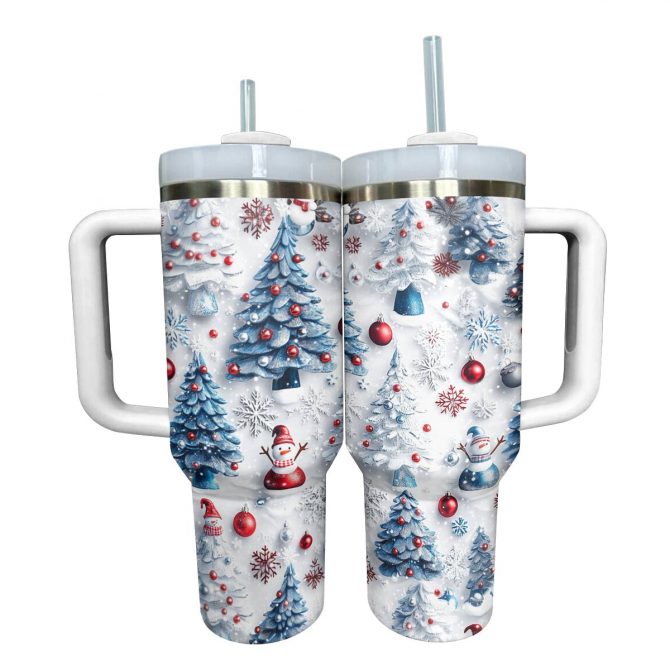 Twinkle Christmas Custom Stanley Quencher 40oz Stainless Steel Tumbler With Handle
