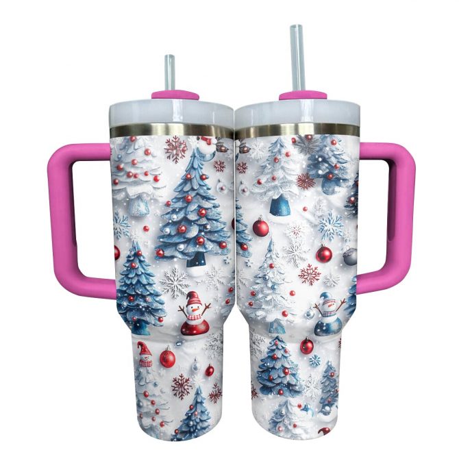 Twinkle Christmas Custom Stanley Quencher 40oz Stainless Steel Tumbler With Handle - Image 3