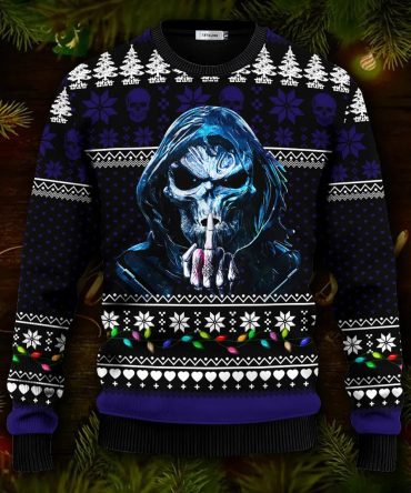One Day I&apos;m Gonna Just Say Skull Ugly Christmas Sweater