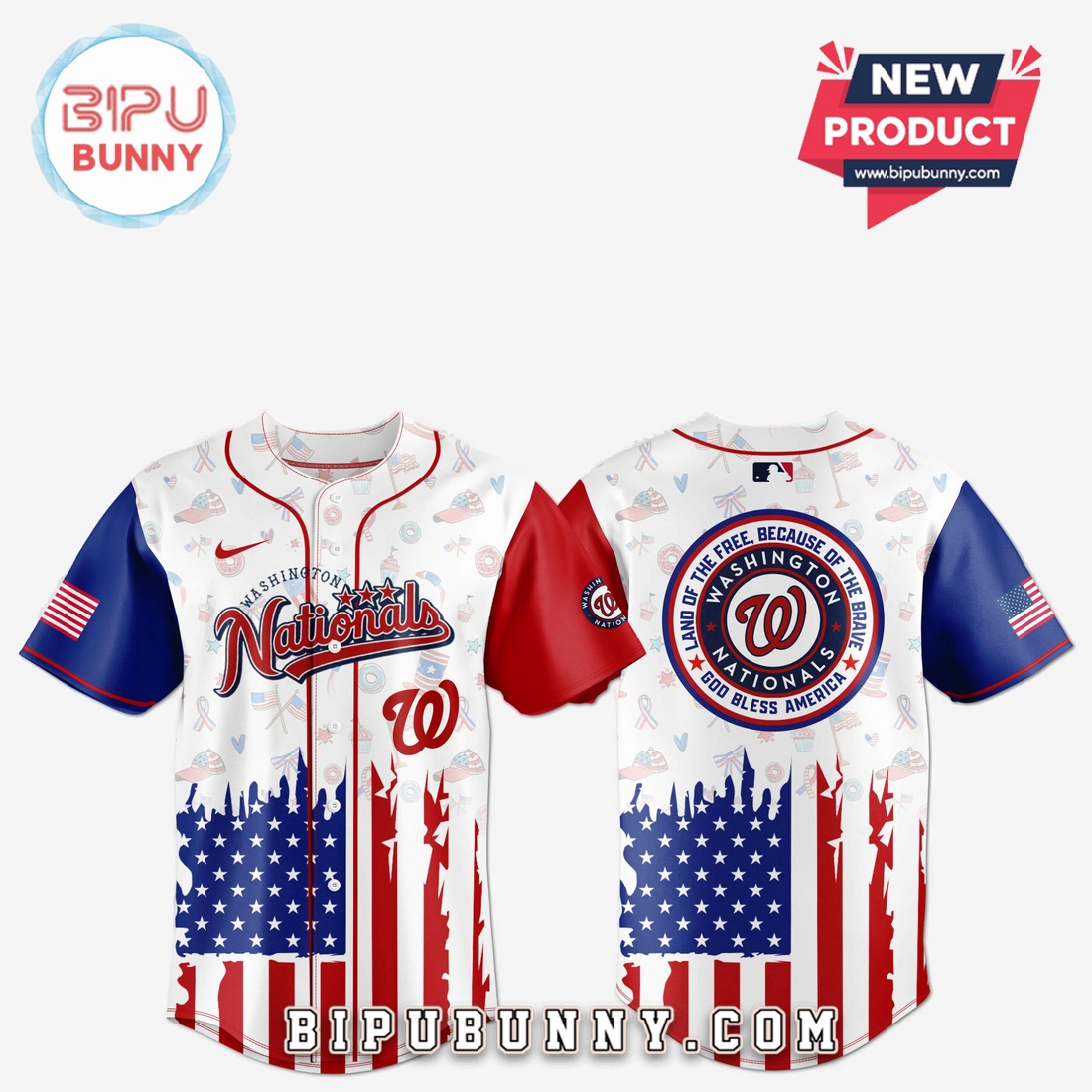 Washington Nationals Independence Day Baseball Jersey 2025 - Image 2