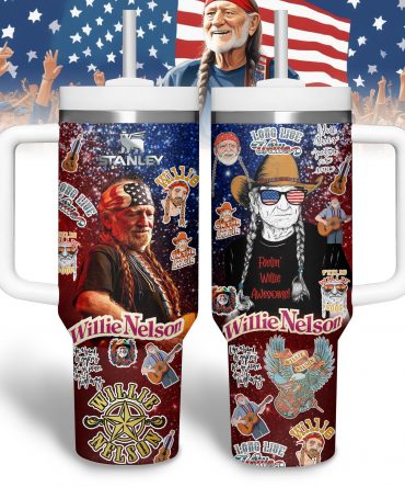 Willie Nelson Music Custom Stanley Quencher 40oz Stainless Steel Tumbler With Handle