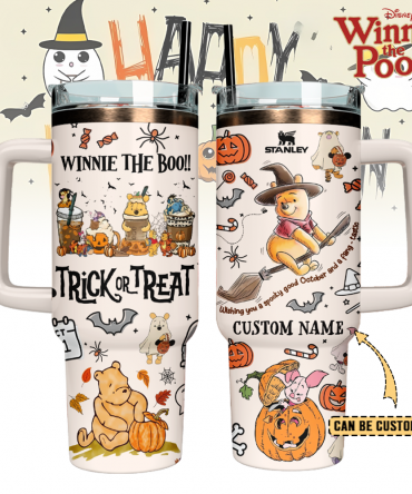 Winnie The Pooh x Halloween Custom Stanley Cup 40 oz 30 oz Tumbler With Handle