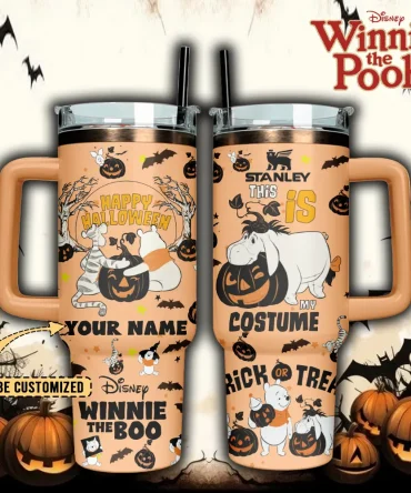 Winnie The Pooh x Halloween Custom Stanley Cup 40 oz 30 oz Tumbler With Handle